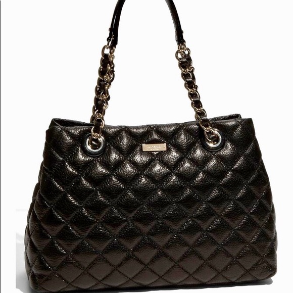 kate spade Handbags - Kate Spade Gorgeous Black Quilted Leather Tote